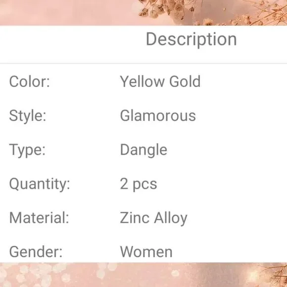 Women's Face Shaped Earrings in Yellow Gold Overlay NWOT - Picture 5 of 7